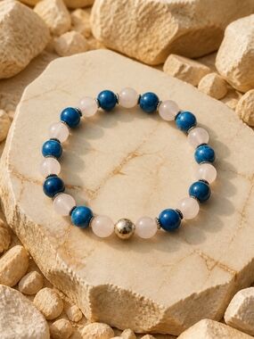 Fauceted Pink Quartz With Blue Apatite
